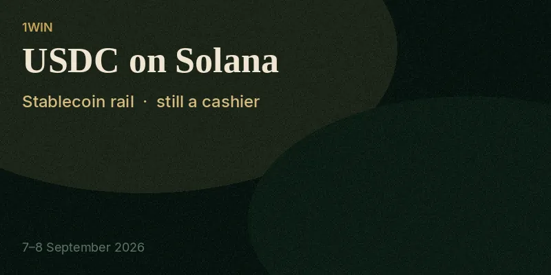 1win puts USDC on Solana. The coin is still a cashier