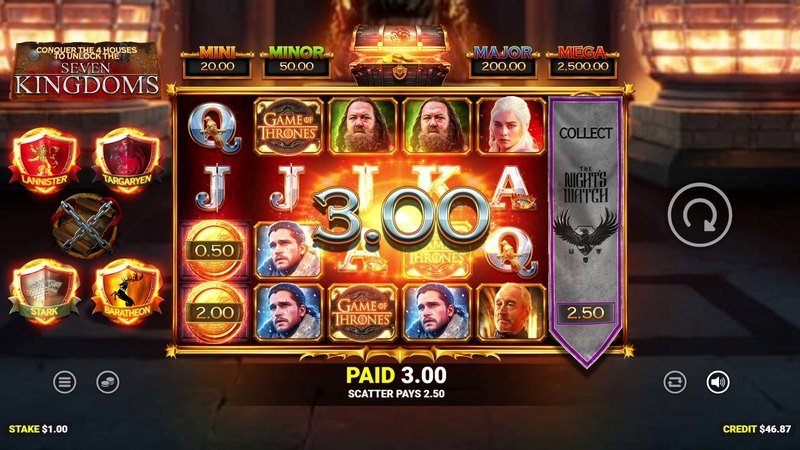 BetMGM CDN key art for Blueprint’s Game of Thrones online slot — Westeros-branded fantasy reel art with Iron Throne motif