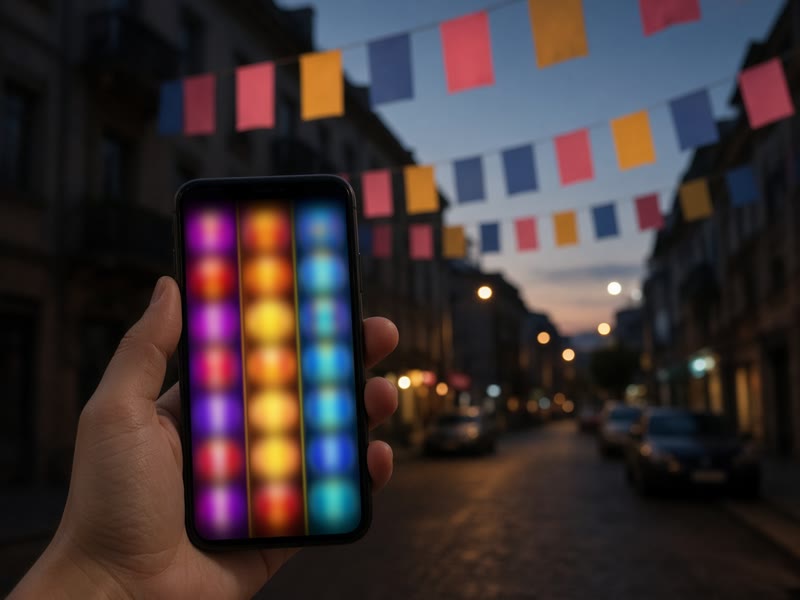 A phone in a Mexico City street showing a blurred slot game.