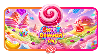 Pragmatic Play's official Sweet Bonanza POP game tile with candy symbols.