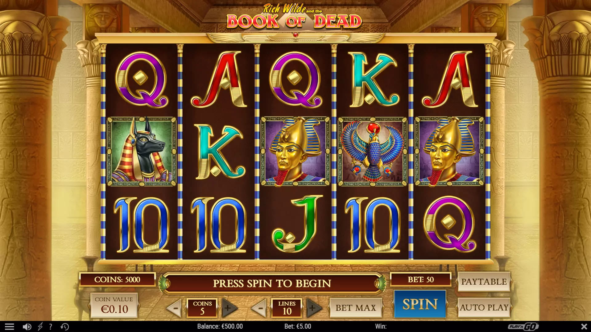 Rich Wilde on the official Play’n GO Book of Dead desktop key art