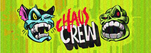 Official Hacksaw Gaming Chaos Crew logo lockup