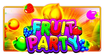 Fruit Party slot artwork: official Pragmatic Play still of the 7×7 cluster grid