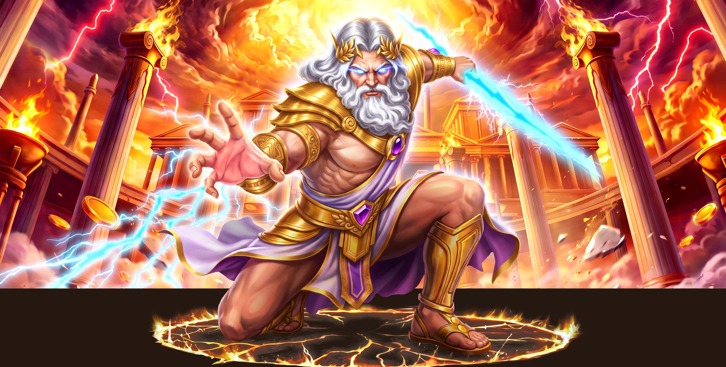 Zeus on the official Pragmatic Play Gates of Olympus 2500 campaign banner