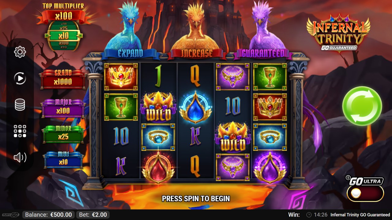 Official Play’n GO Infernal Trinity GO Guaranteed feature still