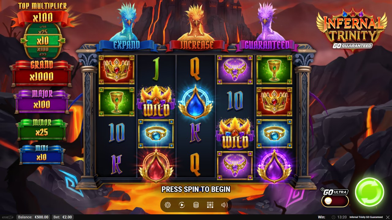 Official Play’n GO Infernal Trinity GO Guaranteed reel still