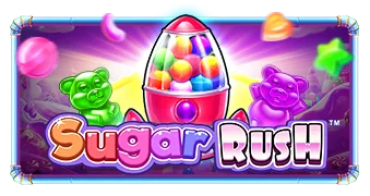 Sugar Rush slot artwork: official Pragmatic Play still of the tumbling candy grid