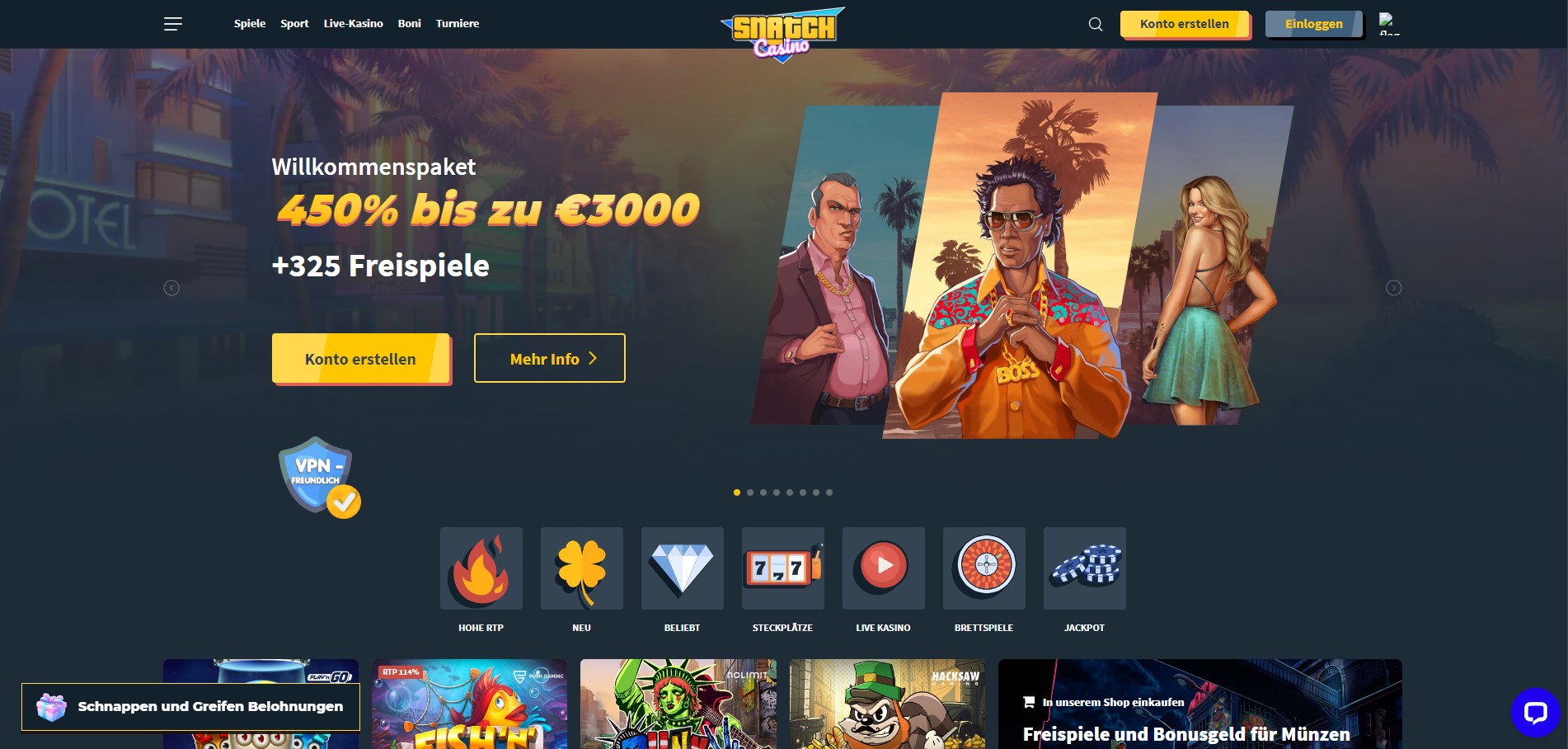 Snatch-Casino-Willkommensbonus