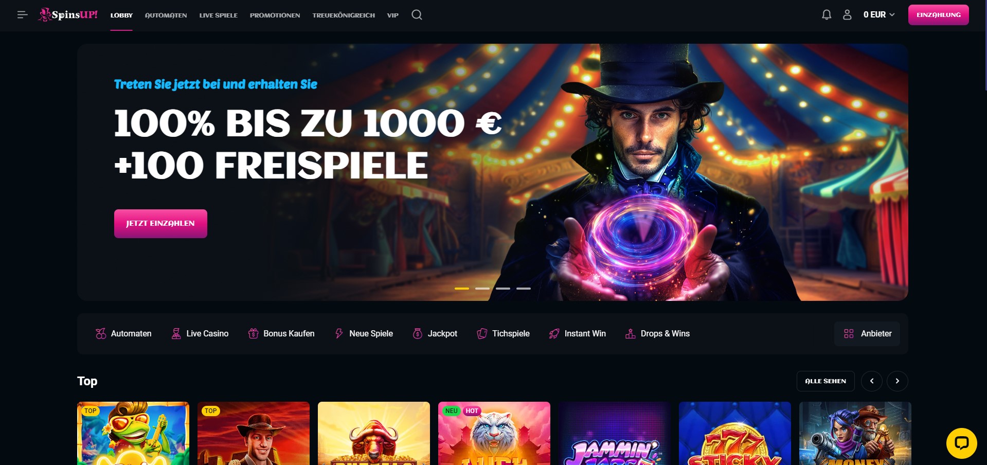 SpinsUp-Casino-Willkommensbonus