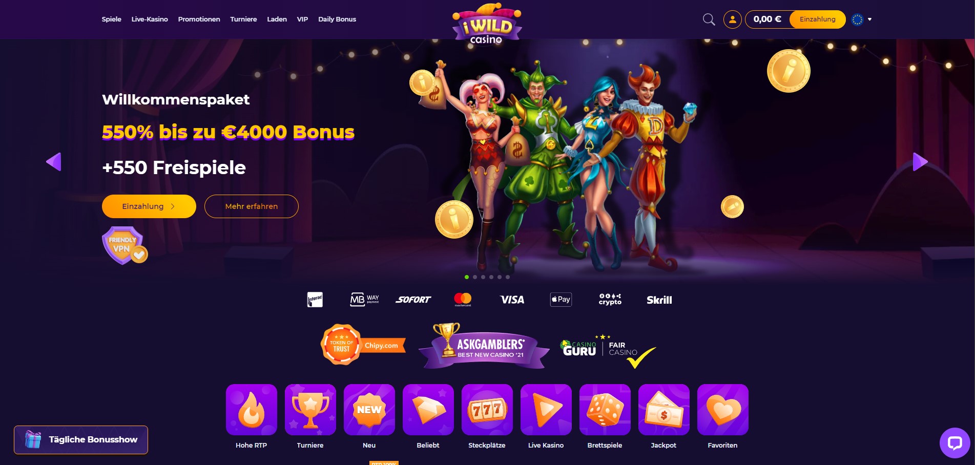 iWild-Casino-Willkommensbonus