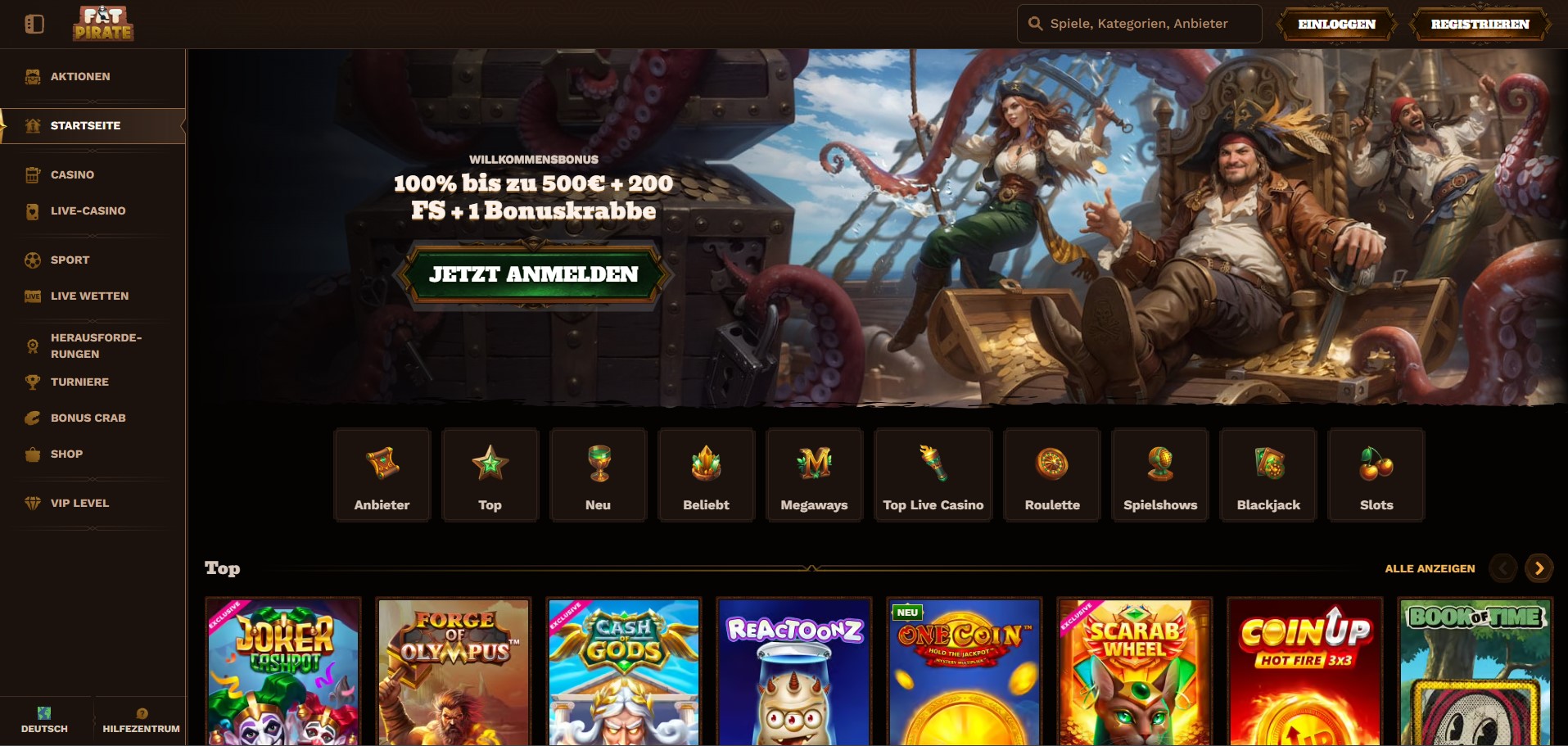 FatPirate-Casino-Willkommensbonus
