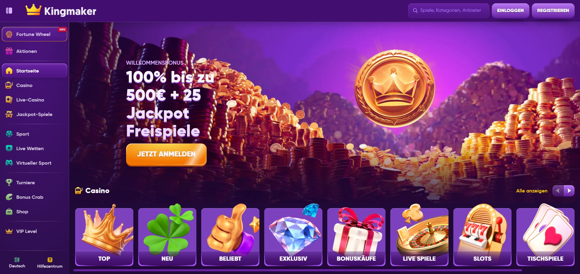 Kingmaker-Casino-Willkommensbonus